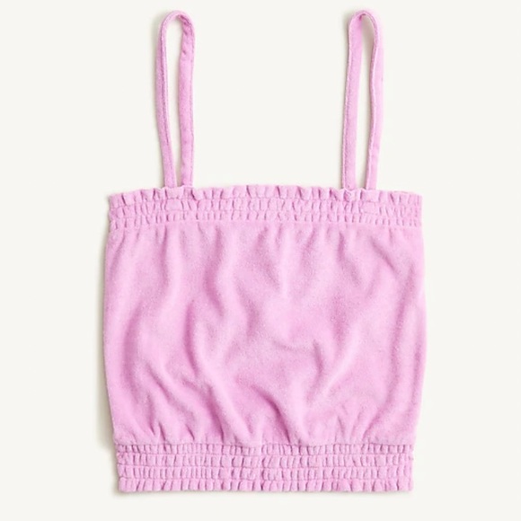 J. Crew Tops - J. Crew NWT Smocked Towel Terry Tank - Petunia Pink